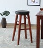 Harrington Sheesham Wood Bar Stool In Honey Oak Finish With Black Leatherette
