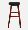 Harrington Sheesham Wood Bar Stool In Honey Oak Finish With Black Leatherette