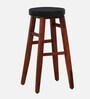 Harrington Sheesham Wood Bar Stool In Honey Oak Finish With Black Leatherette