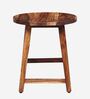 Harrington Sheesham Wood Seating Stool In Rustic Teak Finish