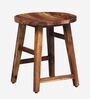 Harrington Sheesham Wood Seating Stool In Rustic Teak Finish