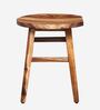 Harrington Sheesham Wood Seating Stool In Rustic Teak Finish