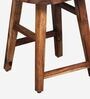 Harrington Sheesham Wood Seating Stool In Rustic Teak Finish