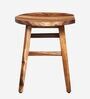 Harrington Sheesham Wood Seating Stool In Rustic Teak Finish