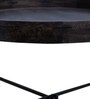Harry Coffee Table with Grey Wash Wood & Black Base