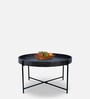 Harry Coffee Table with Grey Wash Wood & Black Base