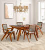 Harry Solid Wood 4 Seater Dining Set In Honey Finish