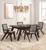 Harry Solid Wood 4 Seater Dining Set In Walnut Finish