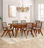 Harry Solid Wood 6 Seater Dining Set In Honey Finish