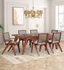 Harry Solid Wood 6 Seater Dining Set In Teak Finish