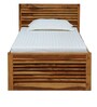 Hart Solid Wood Single Bed With Drawer Storage In Rustic Teak Finish