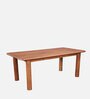 Haruki Solid Wood 6 Seater Dining Table In Teak Colour