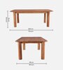 Haruki Solid Wood 6 Seater Dining Table In Teak Colour
