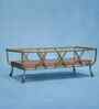 Harvest Glow Metal & Acacia Wood Fruit Basket