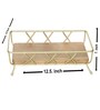 Harvest Glow Metal & Acacia Wood Fruit Basket