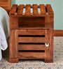 Harvey Bedside Table In Natural Teak Finish