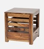 Harvey Bedside Table in Teak Finish with Drawer