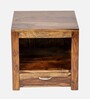 Harvey Bedside Table in Teak Finish with Drawer