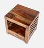 Harvey Bedside Table in Teak Finish with Drawer