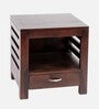Harvey Bedside Table in Walnut Finish with Drawer