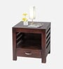 Harvey Bedside Table in Walnut Finish with Drawer