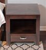 Harvey Bedside Table in Walnut Finish with Drawer