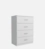 Hashimoto 4 Door Chest of Drawers in White Finish