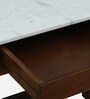 Haslev Sheesham Wood Study Table In Scratch Resistant Provincial Teak Finish With Marble Top