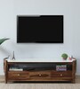 Haslev Sheesham Wood TV Unit In Scratch Resistant Provincial Teak Finish With Marble Top
