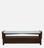 Haslev Sheesham Wood TV Unit In Scratch Resistant Provincial Teak Finish With Marble Top