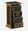 Hasta Solid Wood End Table In Multi-Colour With Drawers