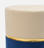 Hastings Fabric Pouffe in Cream & Navy blue Colour