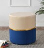 Hastings Fabric Pouffe in Cream & Navy blue Colour