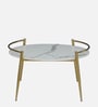 Hauge Metal Coffee Table In Gold Finish With Porcelain Top