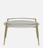 Hauge Metal Coffee Table In Gold Finish With Porcelain Top