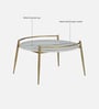 Hauge Metal Coffee Table In Gold Finish With Porcelain Top