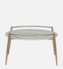 Hauge Metal Coffee Table In Gold Finish With Porcelain Top