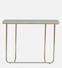 Hauge Metal Console Table In Gold Finish With Porcelain Top