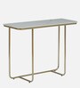 Hauge Metal Console Table In Gold Finish With Porcelain Top