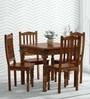 Haveli Sheesham Wood 4 Seater Dining Set in Provincial Teak Finish