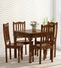 Haveli Sheesham Wood 4 Seater Dining Set in Provincial Teak Finish