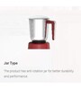 Havells Maxx Grind NV 500W Mixer Grinder with 3 Jars (Cherry Red)
