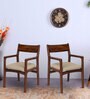 Haven Teak Wood Arm Chair In Brown Colour (Set of 2)