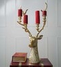 Hazel Deer With 4 Arm Gold Metal Candle
Holder