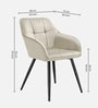 Hazel Velvet Fabric  Arm Chair In White Color
