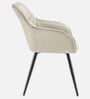 Hazel Velvet Fabric  Arm Chair In White Color