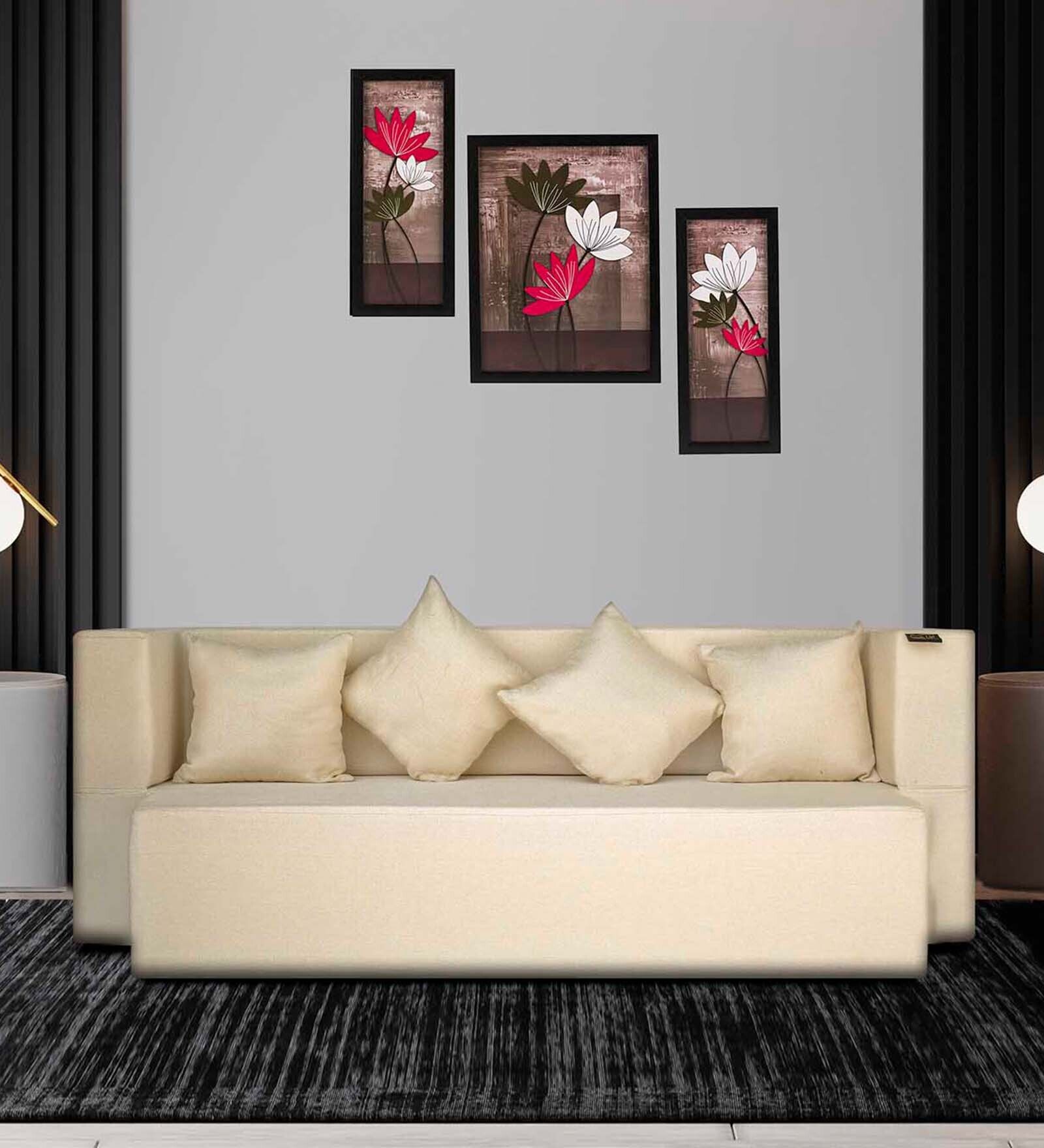 Buy Ace 14 Inch Foam (78x36) In Beige Colour Single Size Sofa Cum