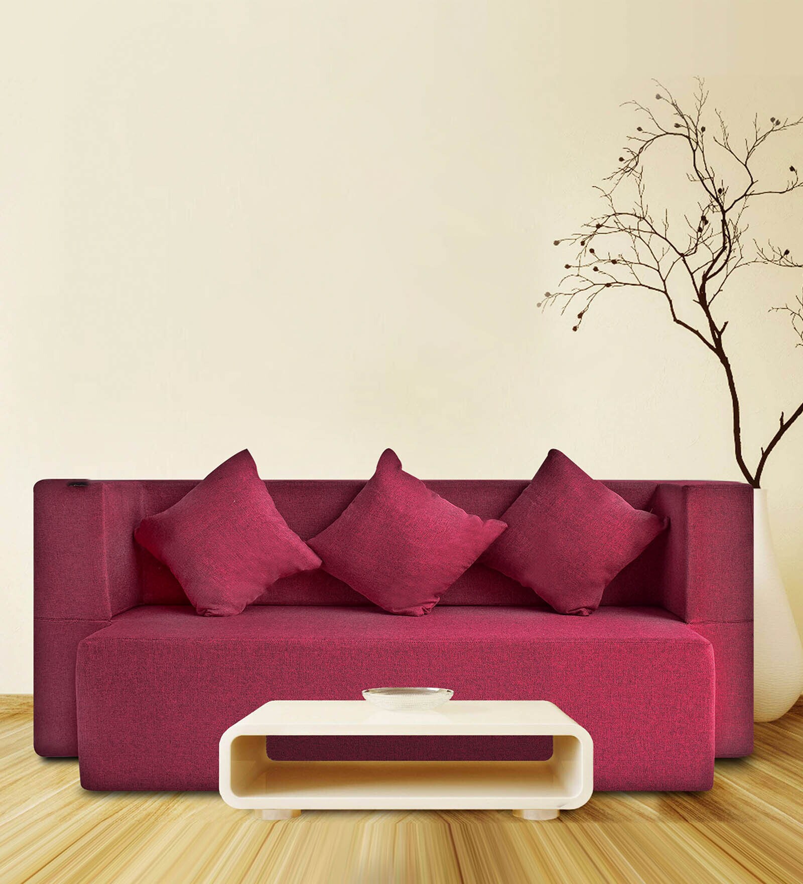 Buy Ace 14 Inch Foam (72x36) In Maroon Colour Single Size Sofa Cum
