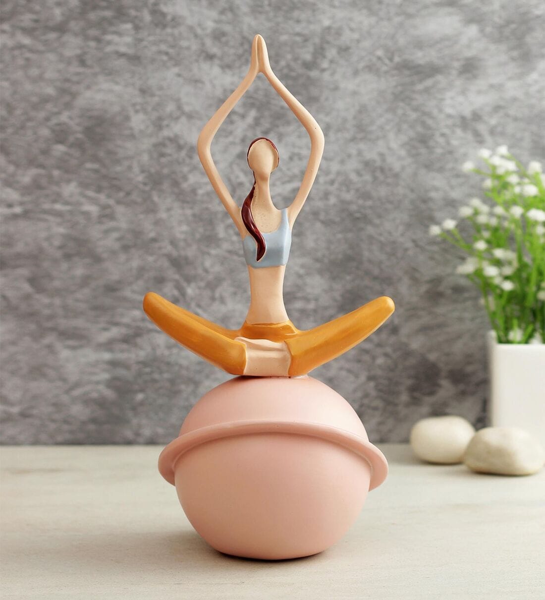 TIED RIBBONS Yoga Poses Lady Figurines Statue for Home Table Top