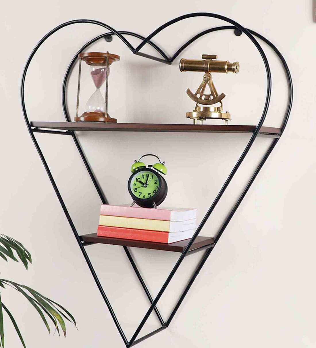 Buy Heart Shaped Black Metal Wall Shelf By Pristine Interiors at 47 OFF by Pristine Interiors